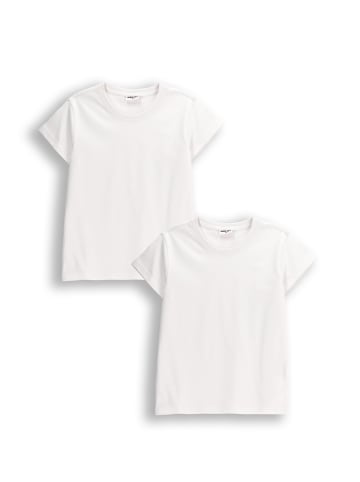 MOKIDA 2er-Pack T-Shirt mit kurzen Ärmeln in weiß