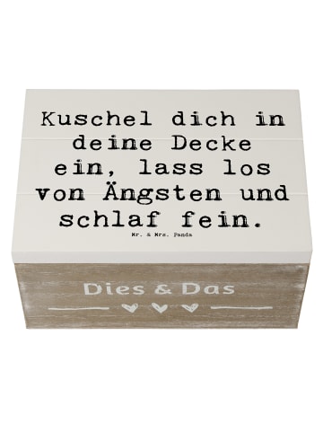 Mr. & Mrs. Panda holzschatulle Spruch Alleine schlafen lernen mi... in Weiß