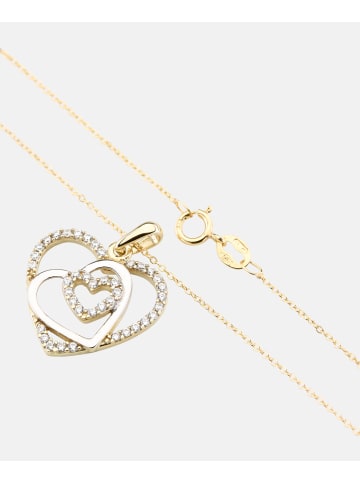 Vanlere Halskette mit Anhänger aus 375 Gelbgold mit Zirkonia Herz-Design