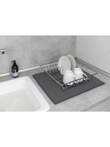 Wenko Geschirr-Abtropfmatte MIKO in Grau, (B) 40 x (L) 47 cm