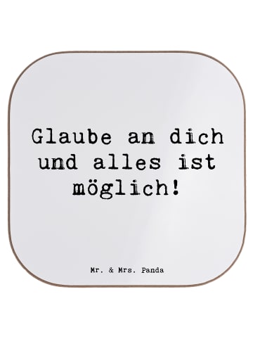 Mr. & Mrs. Panda Untersetzer Spruch Vertrauen in eigene Fähigkei... in Weiß