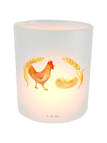 Mr. & Mrs. Panda Windlicht Huhn Stolz ohne Spruch in Transparent