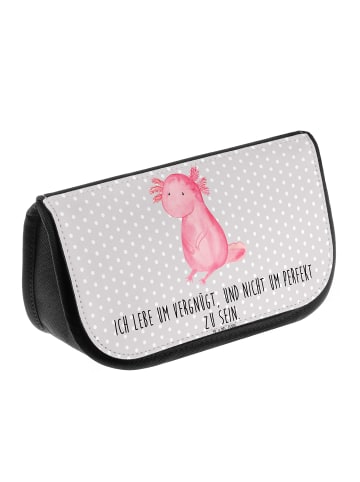 Mr. & Mrs. Panda Schminktäschchen Axolotl Niedlich mit Spruch in Grau Pastell
