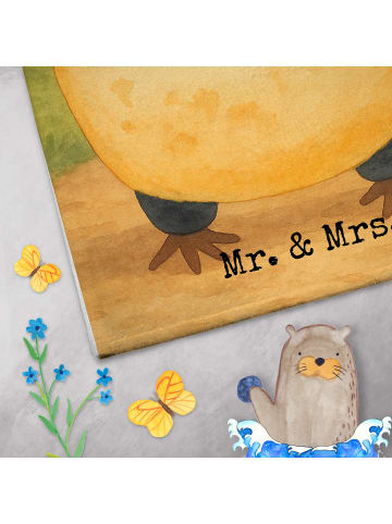 Mr. & Mrs. Panda Gästehandtuch Pinguin Luftballon Design mit Spruch in Weiß