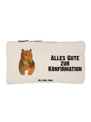 Mr. & Mrs. Panda Kosmetiktasche Bär Konfirmation mit Spruch in Weiß