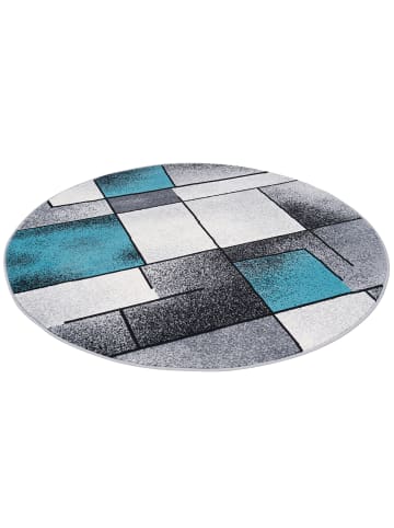 Pergamon Teppich Brilliant Fantasy Rund in blau