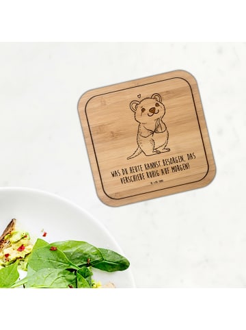 Mr. & Mrs. Panda Untersetzer quadratisch Quokka Happy mit Spruch in Transparent