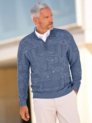 WITT WEIDEN Polopullover in jeansblau-bleu-meliert