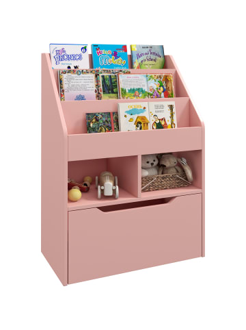 HOMCOM Kinderbücherregal in Rosa 60L x 29,9B x 90H cm