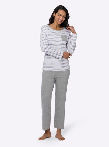 Sieh an! Schlafanzug in weiß-grau-meliert