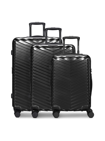 Redolz Essentials 18 4 Rollen Kofferset 3-teilig mit Dehnfalte metallic-black shiny