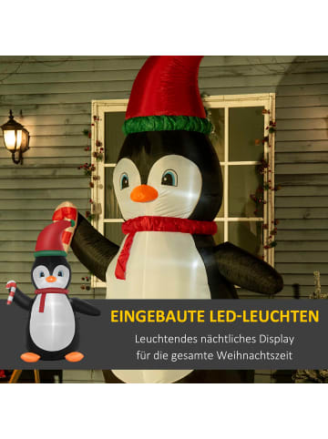 HOMCOM Aufblasbar Weihnachtsdeko-162L x 100B x 250H cm-Mehrfarbig
