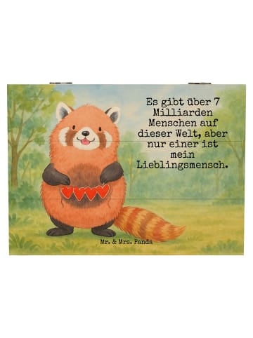 Mr. & Mrs. Panda Aufbewahrungsbox Roter Panda Design mit Spruch in Weiß