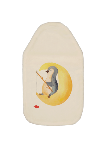 Mr. & Mrs. Panda Wärmflasche Pinguin Mond ohne Spruch in Weiß