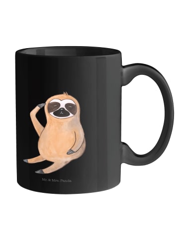 Mr. & Mrs. Panda Tasse Faultier Vogel ohne Spruch in Schwarz