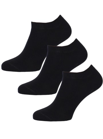 Wilox Baumwolle  Sneaker-Socke 3-er Pack in schwarz