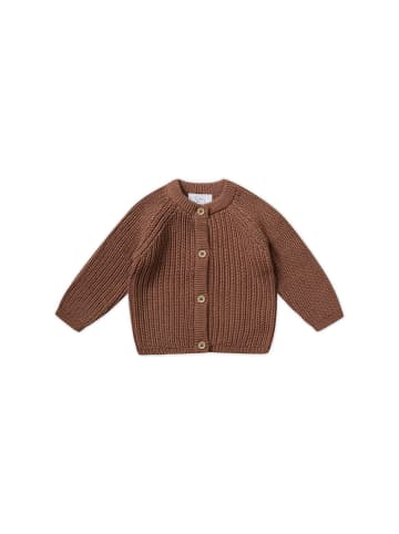 Stellou & friends Gerippter Strick-Cardigan in chocolate