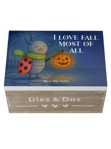 Mr. & Mrs. Panda Holzkiste Smörle Laterne Design mit Spruch in Weiß