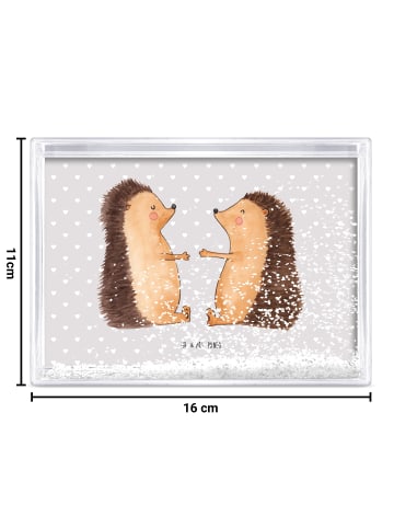 Mr. & Mrs. Panda Bilderrahmen Igel Liebe ohne Spruch in Grau Pastell