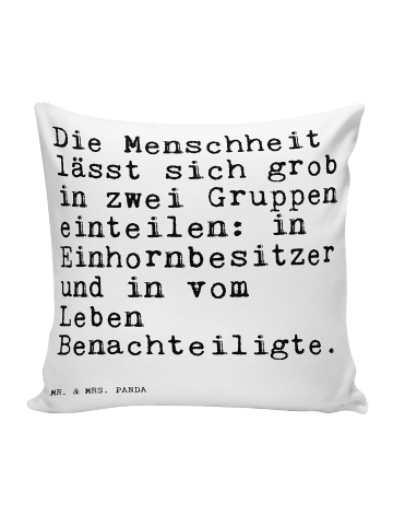 Mr. & Mrs. Panda Deko Kissen Die Menschheit lässt sich... mit Sp... in Weiß