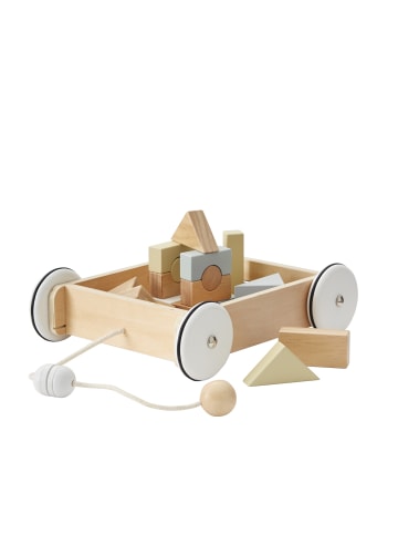 Kids Concept Wagen mit Holzklötzen ab 12 Monate