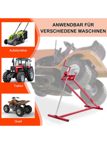COSTWAY Rasentraktorheber bis zu 400kg in Rot