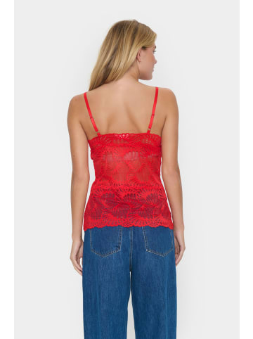 SAINT TROPEZ Jerseytop DaisySZ Gerade Passform in Flame Scarlet