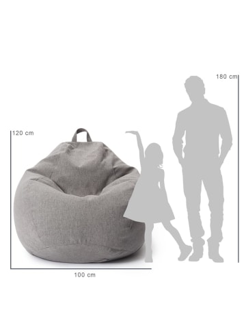 Lumaland Comfort Line XXL Sitzsack - 100x120x50 cm Bodenkissen - 315 L Hellgrau