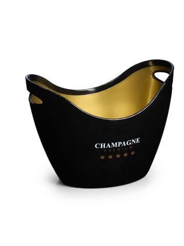 relaxdays Sektkühler in Schwarz/Gold