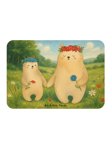 Mr. & Mrs. Panda Magnet Bären mit Blumenkranz Design ohne Spruch in Weiß