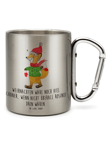 Mr. & Mrs. Panda Thermobecher Fuchs  Schlittschuhe mit Spruch in Silber