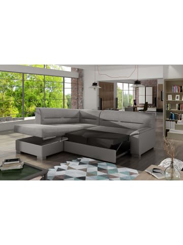 MF Design Bergamo Recamiere Links in Schwarz -  (L) 214 x (B) 247 x (H) 83 cm