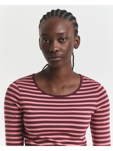 Gant Langarmshirt in bordeaux koralle - 0002