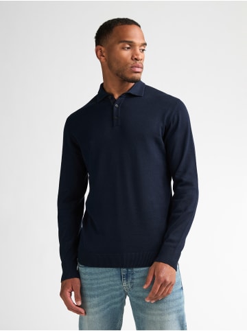 Petrol Industries Langarm-Strickpolo-Shirt ironbridge in Blau