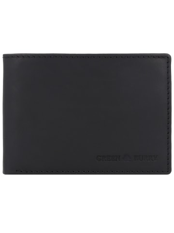 Greenburry Pure Black Geldbörse RFID Schutz Leder 12.5 cm in black