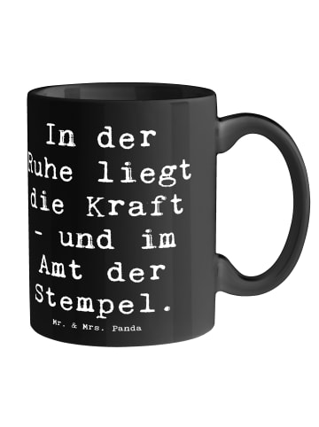 Mr. & Mrs. Panda Keramtiktasse Spruch Beamtin Kraft mit Spruch in Schwarz