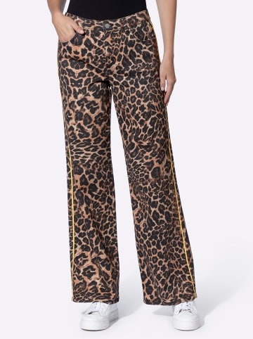 Heine 5-Pocket-Hose in schwarz-braun-bedruckt