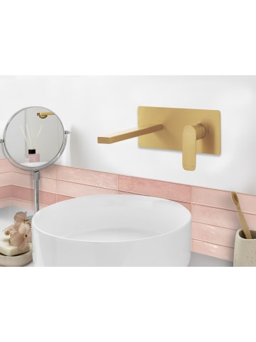 Beliani Wasserhähne DICHATO in Gold - (W) 23 x (H) 10 x (L) 20 cm
