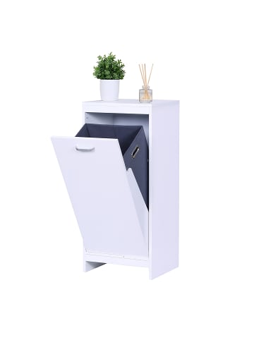relaxdays Wäscheschrank in Weiß - (B)40 x (H)90 x (T)35 cm