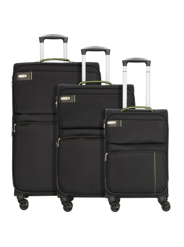 D&N Travel Line 6704 4 Rollen Kofferset 3-teilig schwarz