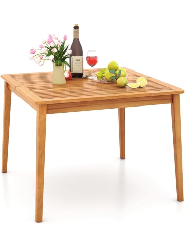 COSTWAY Gartentisch Akazienholz 100cm in Braun