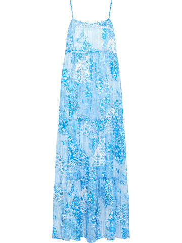 IZIA Damen Maxikleid in Blau Weiss