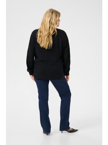 KAFFE curve Langarm-Bluse KCmolly in Black Deep