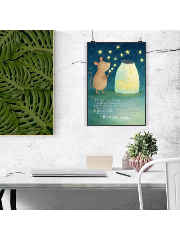 Mr. & Mrs. Panda Poster Maus Sterne Design mit Spruch in Weiß