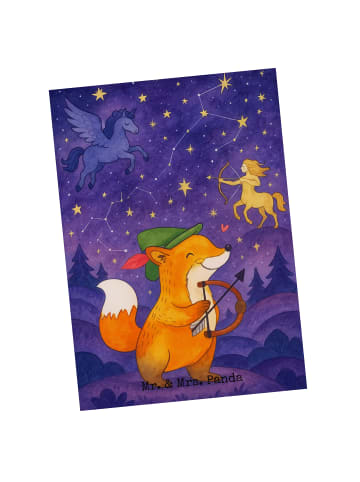 Mr. & Mrs. Panda Grußkarte Schütze Astrologie Design ohne Spruch in Weiß