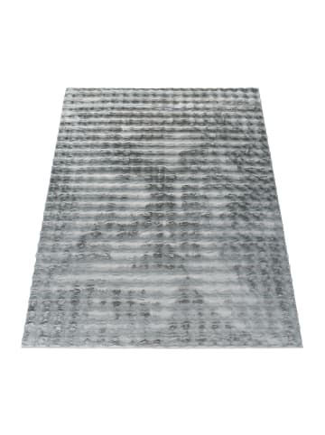 KADIMA DESIGN Hochflor Teppich Shaggy waschbar Unifarben Struktur Schlafzimmer in Grau