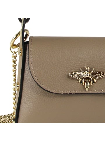 Florence Florence Umhängetasche Leder taupe, beige ca. 19cm