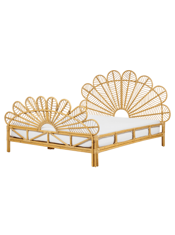 Beliani Doppelbett FLORENTINE in Braun - (W) 190 x (H) 133 x (L) 213 cm