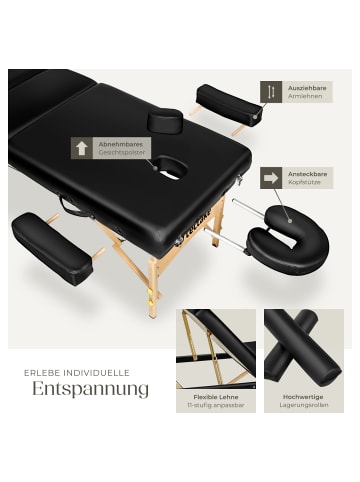 tectake 3 Zonen Massageliege-Set Somwang 218 x 102 x 90 cm, schwarz