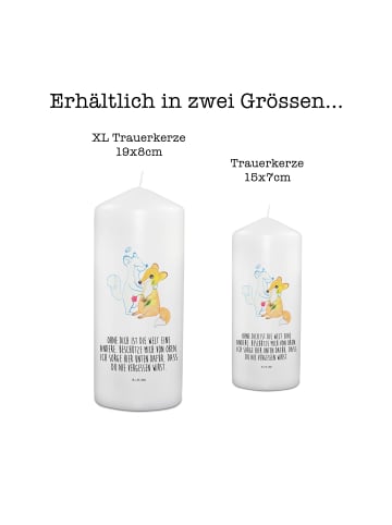 Mr. & Mrs. Panda Kondolenzkerze Trauer Bruder mit Spruch in Weiß